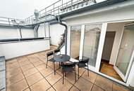 STAATSOPER-BLICK, klimatisiertes 110 m2 Dachgeschoss mit 20 m2 Terrasse, 3 Zimmer, Extraküche, 2 Bäder, Möblierung möglich