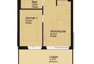 Südseitige Loggiawohnung mit 2 Zimmern, hochwertige Ausstattung