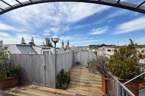 Loft-Charakter | offenes Wohnkonzept mit beeindruckender Raumhöhe | großzügige Panoramadachterrasse | FERNBLICK | Tiefgaragenstellplatz, Wohnung-kauf, 1.395.000,€, 1080 Wien 8., Josefstadt