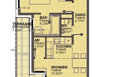 2 Zimmer mit 10m² Terrasse - nähe Marchfeldkanal, Wohnung-miete, 837,36,€, 1210 Wien 21., Floridsdorf