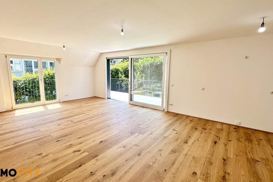 Dachtraum – großzügige 2-Zimmer-Wohnung mit südseitiger 17 m² Terrasse, Erstbezug, luxuriöser Neubau mit erstklassiger Ausstattung &amp; Garage, ruhige Lage im Dachgeschoss ohne Schrägen, Wohnung-kauf, 649.000,€, 1190 Wien 19., Döbling