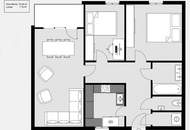 Hochwertig möblierte 3 Zimmer Wohnung mit Loggia - Blick ins Grüne und top Infrastruktur!