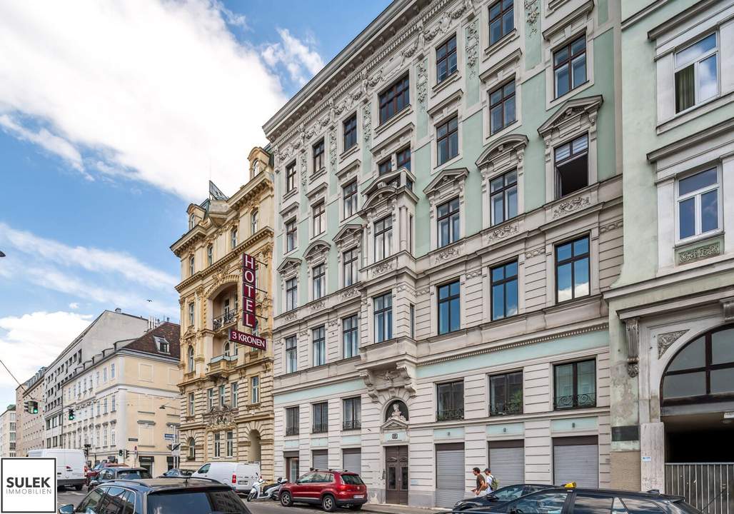 Rechte Wienzeile 19: baubewilligter Rohdachboden - exklusives Entwicklungsprojekt für zwei Dachgeschoss Wohnungen mit Freiflächen - Naschmarkt / 1040 Wien