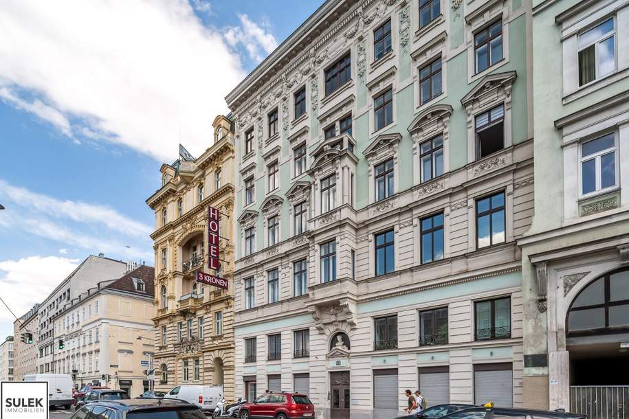 Rechte Wienzeile 19: baubewilligter Rohdachboden - exklusives Entwicklungsprojekt für zwei Dachgeschoss Wohnungen mit Freiflächen - Naschmarkt / 1040 Wien, Wohnung-kauf, 980.000,€, 1040 Wien 4., Wieden