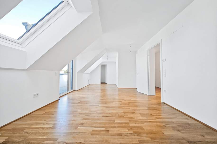 Erstbezug nach Errichtung | 3-Zimmer Dachgeschosswohnung mit Balkon in ruhigen Innenhof | PKW-Abstellplatz | fertiggestellt & bezugsbereit, Wohnung-kauf, 329.000,€, 2000 Korneuburg