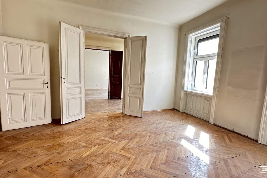 Große Altbauwohnung mit Fischgrätparkett, Flügeltüren, Lift, Pratercottage | ZΞLLMANN IMMOBILIEN, Wohnung-kauf, 595.000,€, 1020 Wien 2., Leopoldstadt