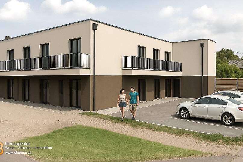 Erstbezug Südwest-Ausrichtung, 85m² WFL + Balkon 9m², 24m² WZ mit offener Küche & 3 Zimmer, 60m² PKW-Stellplatz, Wohnung-kauf, 196.955,€, 2425 Neusiedl am See