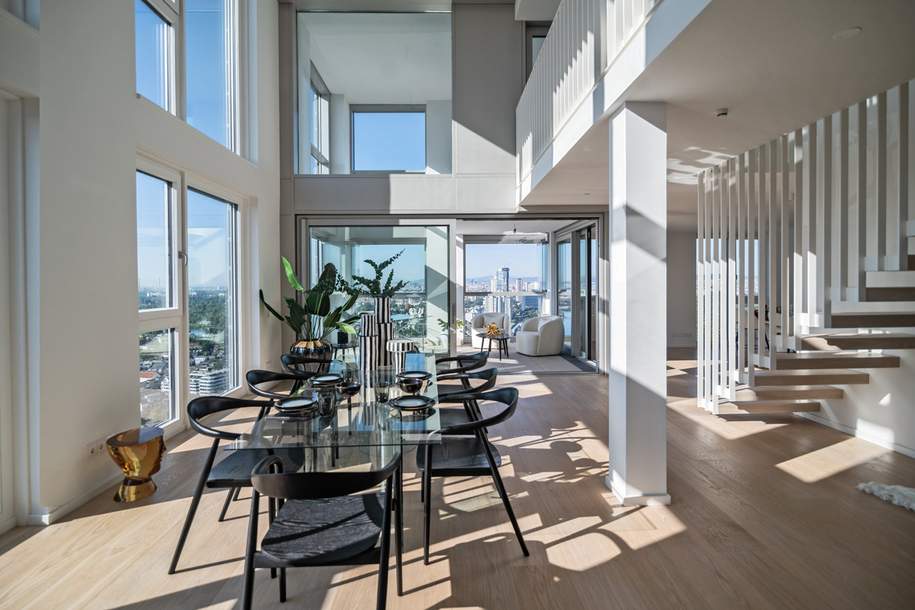 Luxuriöses Tower-Penthouse inkl. Pool: Wohnen in einer eigenen Liga: U1 Kagran provisionsfrei, Wohnung-kauf, 3.150.000,€, 1220 Wien 22., Donaustadt