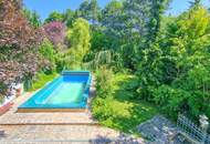 Grüne Oase in Prestige-Lage, Stilvilla mit ca. 1.600 m² Grund, Gästehaus, 2 Garagen und großem Pool