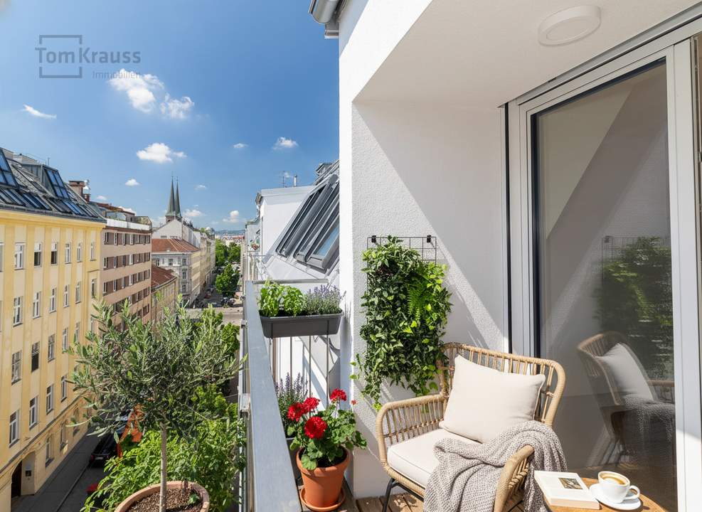 LICHT, TERRASSE UND MODERNER KOMFORT – 3-ZIMMER-WOHNUNG IM 1. DACHGESCHOSS