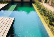 Stadtvilla mit Naturpool im Zentrum Klosterneuburg I Doppelgarage I Fantastischer Rundum-Dachterrassenfernblick auf Stift Klosterneuburg