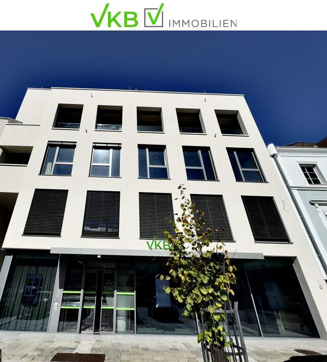 WELS: Klimatisierte 2-Zimmer Neubauwohnung mit imposanter Loggia und Terrasse im begehrten VKB Park Mercurius!