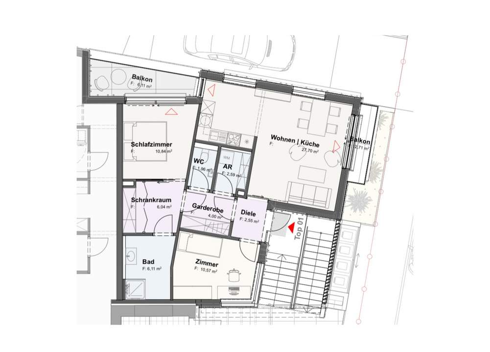 Kreuzbergl - Radetzkystraße: *ERSTBEZUG* 3-Zi-Wo mit Balkon ** Übernahme Frühjahr 2026