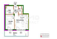 48,32qm geförderte 2ZI-Balkon-Wohnung, zzgl. Tiefgaragenstellplatz