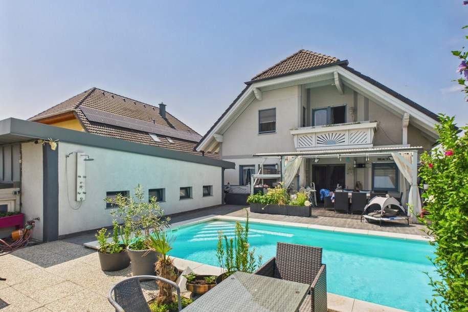 Familienidylle mit moderner Energietechnik, Pool und traumhaftem Garten in Pottendorf, Haus-kauf, 790.000,€, 2486 Baden