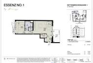 ESSENZ NO. 1 - 54 m² Erstbezug im 1. DG mit wenig Schrägen | 8 m² Balkon, 2 Zimmer