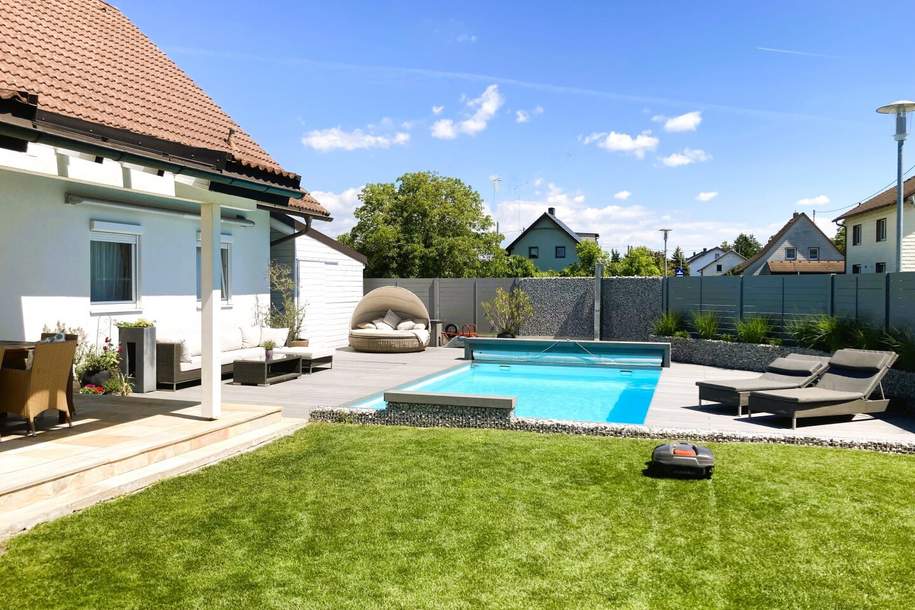 MODERNES TRAUMHAUS mit POOL &amp; WELLNESSBEREICH / ZENTRUMSNAHE RUHIGE SIEDLUNGSLAGE / SACKGASSE, Haus-kauf, 790.000,€, 4614 Wels-Land