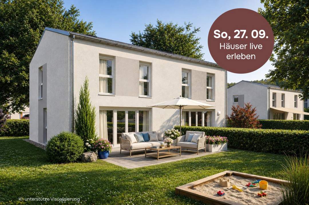 Niedrigenergie-Ziegelmassiv Doppelhaus | LWP, PV-Anlage | 4 Zimmer | Terrasse, Eigengarten & 2 Parkplätzen