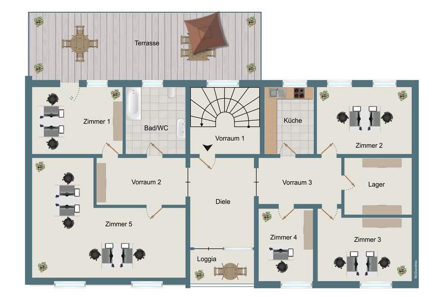 6-Zimmer-Wohnung (Büro) in Gleisdorf!, Gewerbeobjekt-kauf, 295.000,€, 8200 Weiz