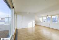 Dachgeschoßwohnung mit großer Sonnenterrasse und City-Blick - zentral und gut angebunden - nahe Pilgramgasse und Schlossquadrat