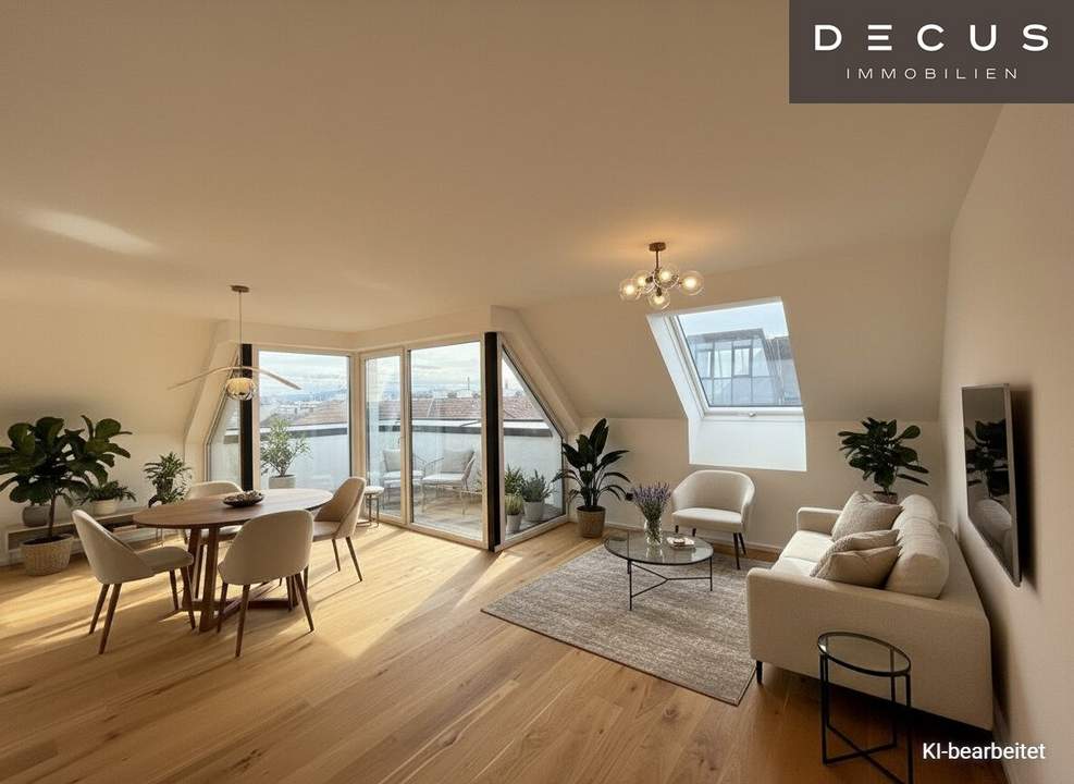 Wohnen mit Glorietteblick – Elegante 2-Zimmer-Dachgeschosswohnung mit zwei Terrassen