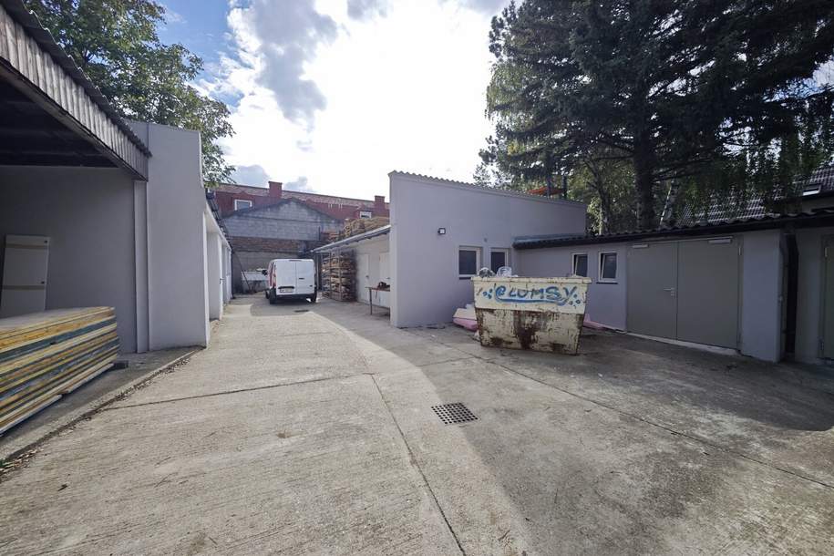 Autobahnnähe | Lagerplatz mit Freiflächen, Lagerräumen & Flugdächer | ebenerdige Zufahrt | Personalräume vorhanden, Gewerbeobjekt-miete, 1.790,00,€, 1220 Wien 22., Donaustadt