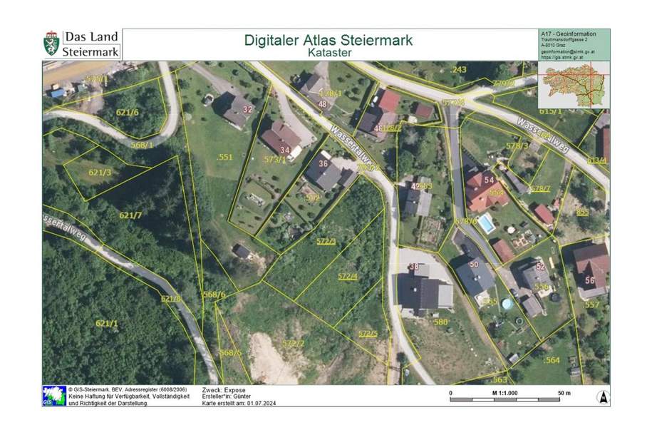 *** TOP ANGEBOT 497m² Baugrundstück 572/5 in Krieglach: Ruhige, Erhöhte Lage mit wundervollem Ausblick ***, Grund und Boden-kauf, 29.820,€, 8670 Bruck-Mürzzuschlag