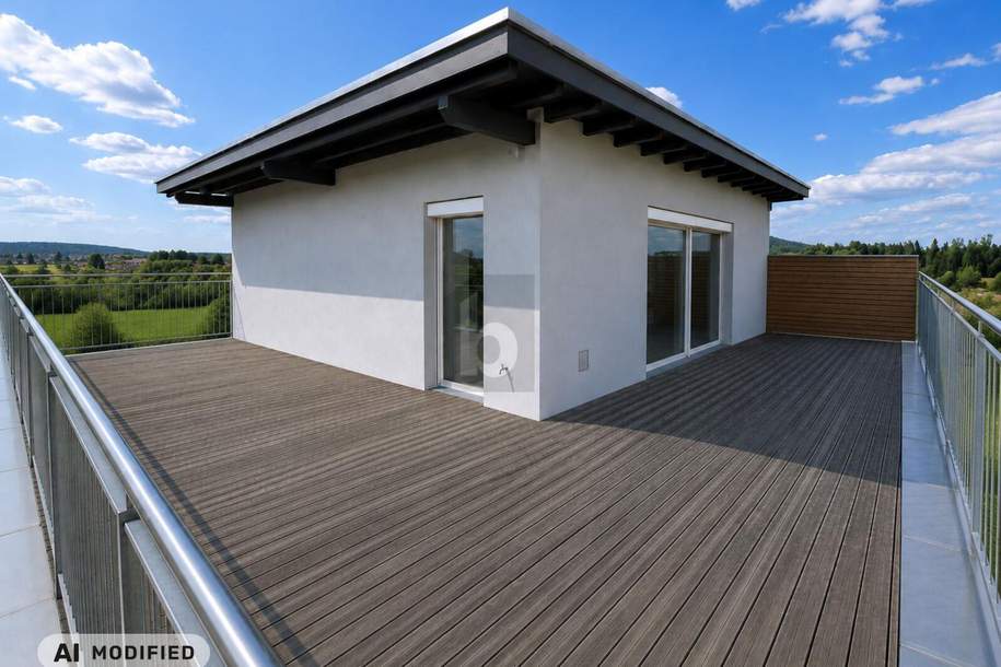 AUSSERGEWÖHNLICH GROSSE DACHTERRASSE ÜBER DREI SEITEN MIT TRAUMHAFTEM WEITBLICK, Wohnung-kauf, 258.800,€, 5141 Braunau am Inn