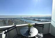 DANUBE FLATS | Vollmöblierte 1,5-Zimmer-Wohnung im 18. Stock mit Wienblick | Pool | Fitness
