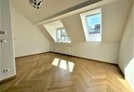 GONZAGAGASSE, BÖRSE-NÄHE, klimatisiertes 122 m2 Dachgeschoss mit 8 m2 Terrasse, 3 Zimmer, Komplettküche, 2 Bäder, Parketten