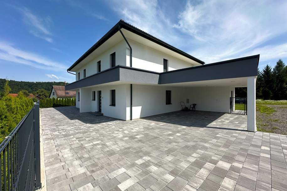 ERSTBEZUG - Moderne Doppelhaushälfte mit 5 Zimmer, Doppelcarport &amp; traumhaften Garten, Haus-kauf, 429.000,€, 8081 Leibnitz