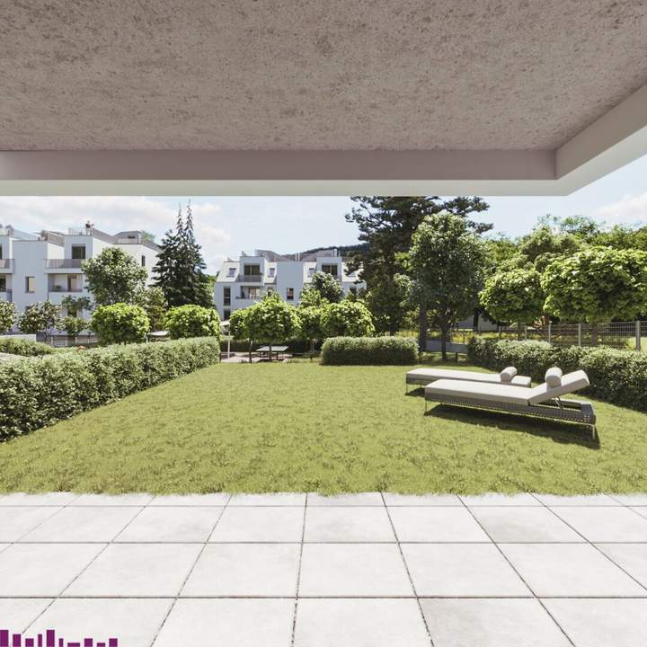 Abkühlen im hauseigenen Pool .... Ihre Traumwohnung mit Terrasse oder Garten und Fernblick Nähe Maurer Wald PROVISIONSFREI !!