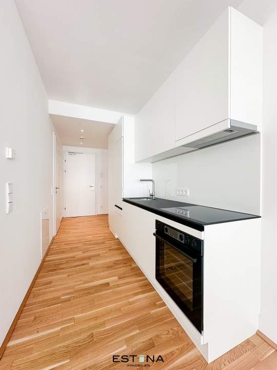 Nähe U1 Station Kaisermühlen - Singlewohnung mit optisch abgetrenntem Schlafbereich - Neubau