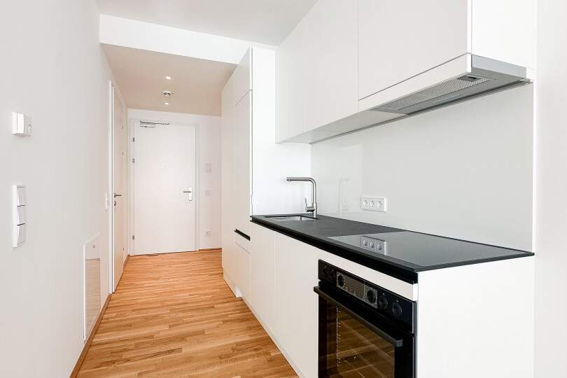 Nähe U1 Station Kaisermühlen - Singlewohnung mit optisch abgetrenntem Schlafbereich - Neubau, Wohnung-miete, 928,29,€, 1220 Wien 22., Donaustadt