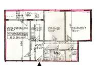 Zentral begehbare, ruhige 3-Zimmer-Wohnung mit Loggia in Naschmarkt-Nähe