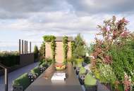 SPEKTAKULÄRES PENTHOUSE DER EXTRAKLASSE | Wintergarten mit aufklappbaren Fensterflächen | ca. 114 m² Dachterrasse mit Pool-Option | Schlafzimmer hofseitig | 360°-Tour