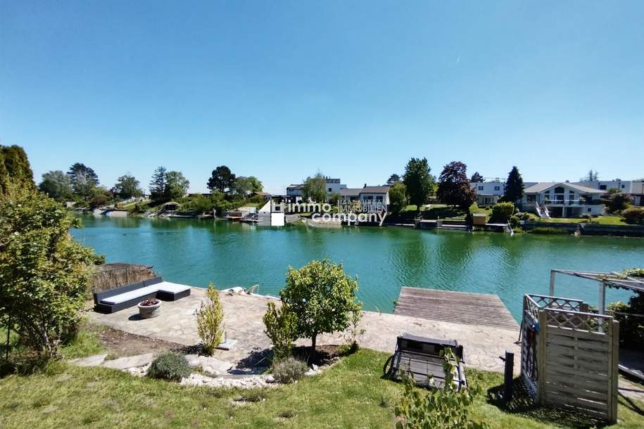 Wohnen am Wasser! Saniertes Einfamilienhaus auf Pachtgrund am schönen Donau-Oder Kanal, Haus-kauf, 195.500,€, 2301 Gänserndorf