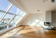 Provisionsfrei: Klimatisierte Dachgeschoss Maisonette mit 2 Terrassen und Kamin nahe Uno City!