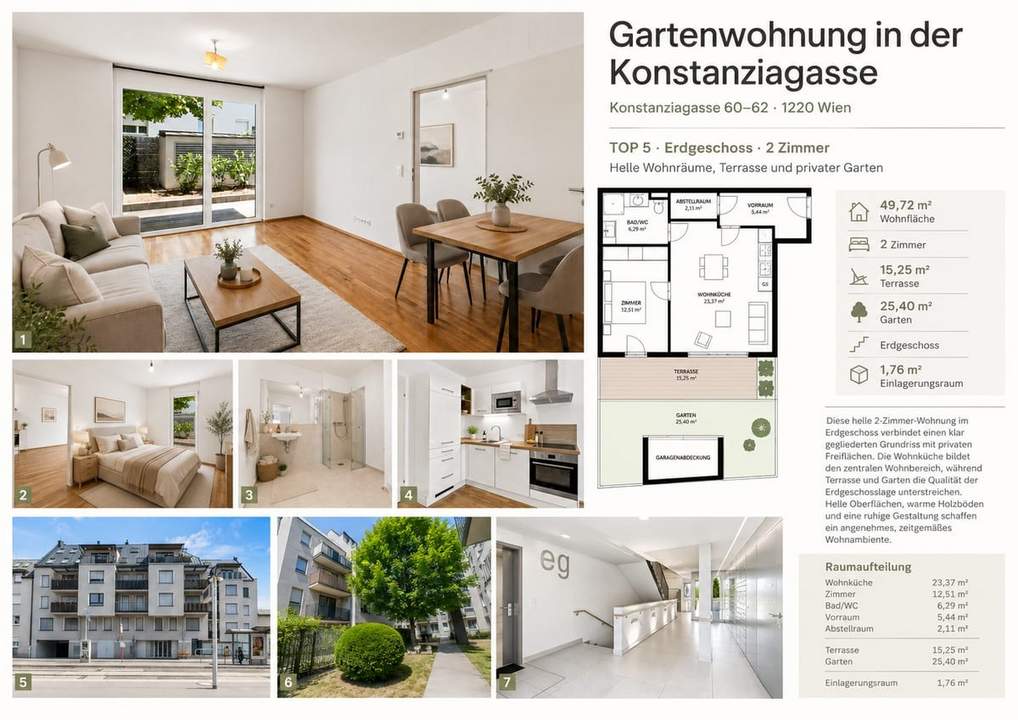 ++ ZWEI Zimmer mit GARTEN und TERRASSE ++