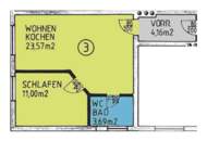 Kompakt, gemütlich und mit Gartenmitbenutzung – 2-Zimmer-Wohnung am Stadtrand von Vöcklabruck