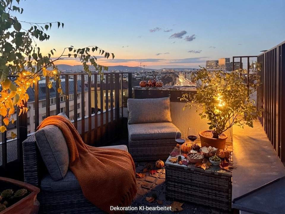 360° Wienblick - inklusive: Sanierte DG-Maisonette, ca. 127 m2 + 3 Freiflächen - 8 Minuten zur City (U1)