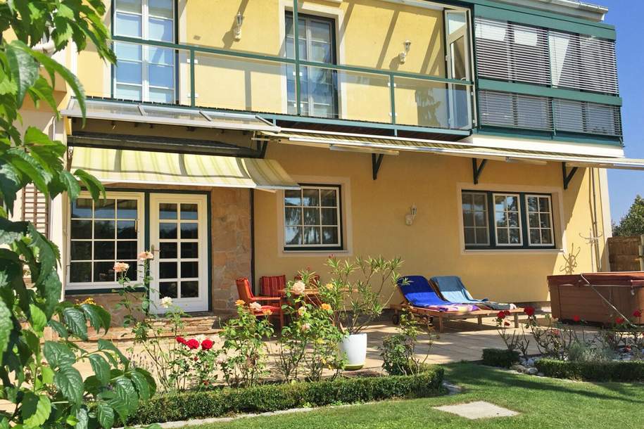 Ruhiger Familiensitz mit Fernblick, ebenem Garten und drei Garagen Nähe TULLN, Haus-kauf, 650.000,€, 3701 Tulln