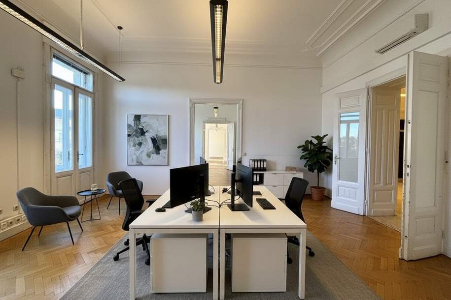 1040! Zentrumsnahes Altbaubüro (teilbar) mit 4 Balkonen nahe Schwarzenbergplatz!, Gewerbeobjekt-miete, 12.752,14,€, 1040 Wien 4., Wieden