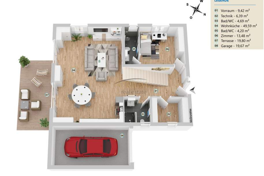 180m² 6 Zimmer Einfamilienhaus (Belagsfertig) in Straßhof an der Nordbahn, Haus-kauf, 699.000,€, 2231 Gänserndorf
