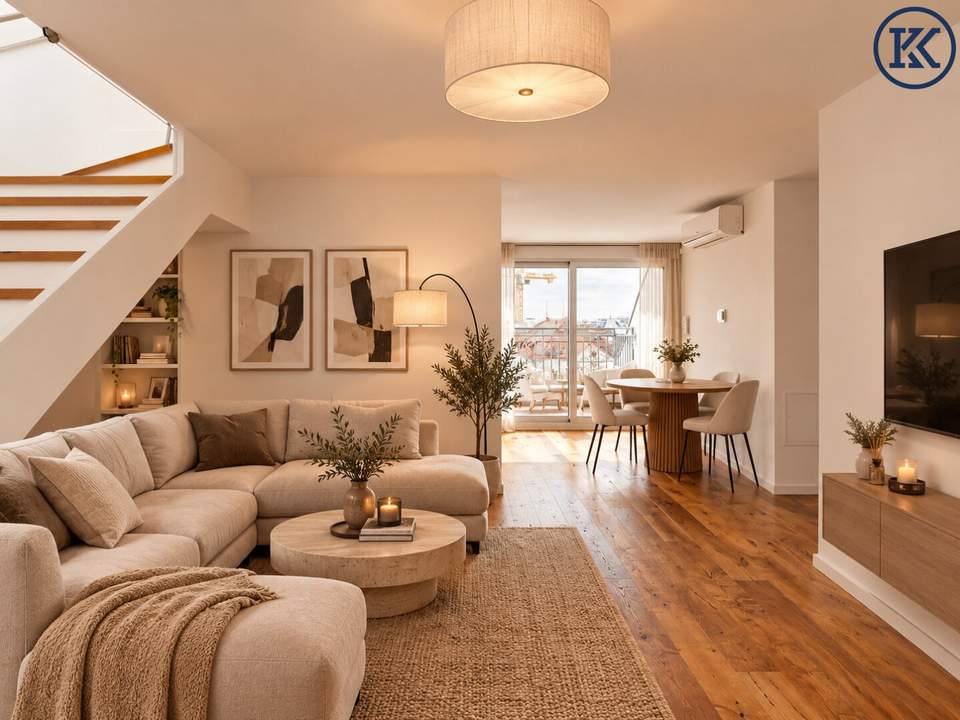 Luxus-Dachgeschosswohnung mit Galerie und zwei Terrassen in bester Lage des 9. Bezirks
