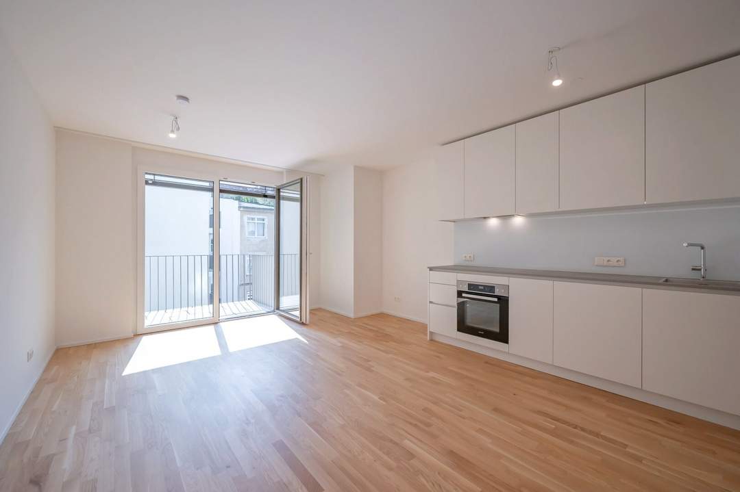ASG IV-Qualitatives Wohnen in urbaner Lage: hochwertiger 1-Zimmer Neubauwohnung mit Balkon! Provisionsfrei