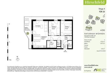 Hirschfeld: Mega Preis! Provisionsfrei und Erstbezug - U1 Leopoldau Nähe, Wohnung-kauf, 270.000,€, 1210 Wien 21., Floridsdorf