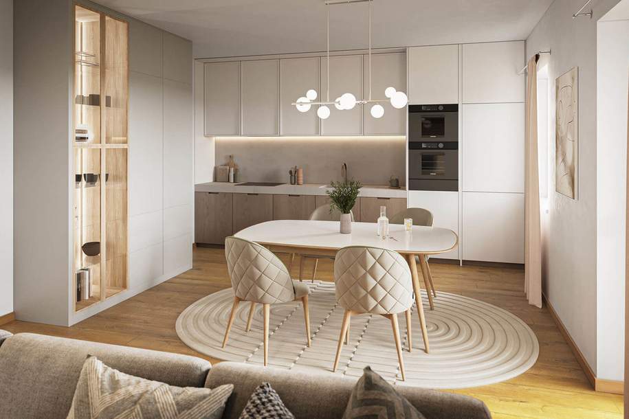 Perfekt aufgeteilte 3 Zimmer Wohnung mit 2 Balkonen und Grünblick | idyllisches Wohnen beim Hirschstettner Park, Wohnung-kauf, 465.000,€, 1220 Wien 22., Donaustadt