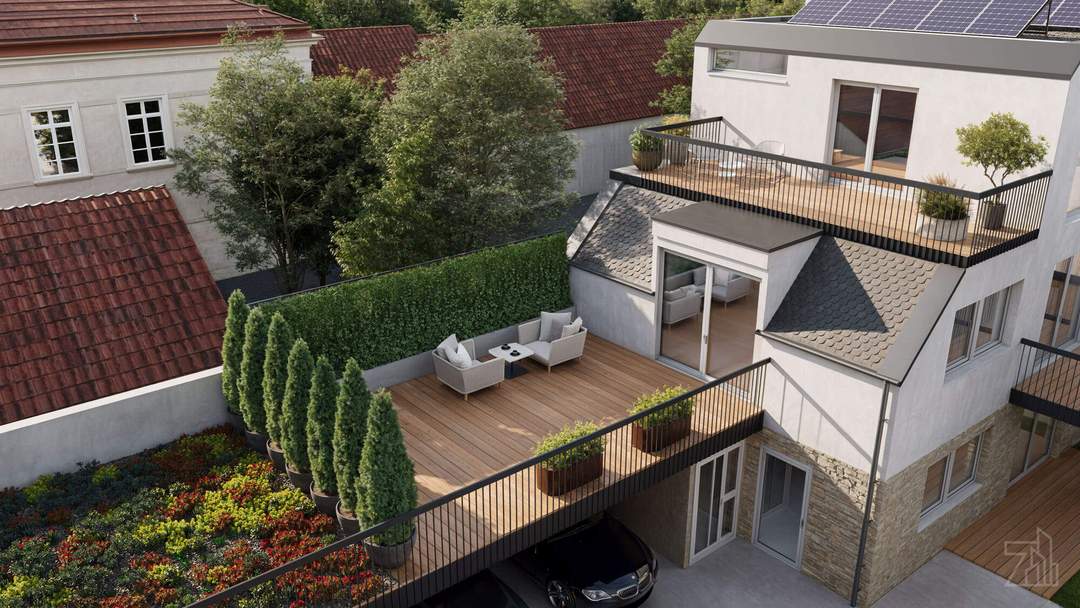 Exklusive 5‑Zimmer‑Maisonette mit Garten, 3 Terrassen &amp; Balkon – Wohnen auf 3 Ebenen