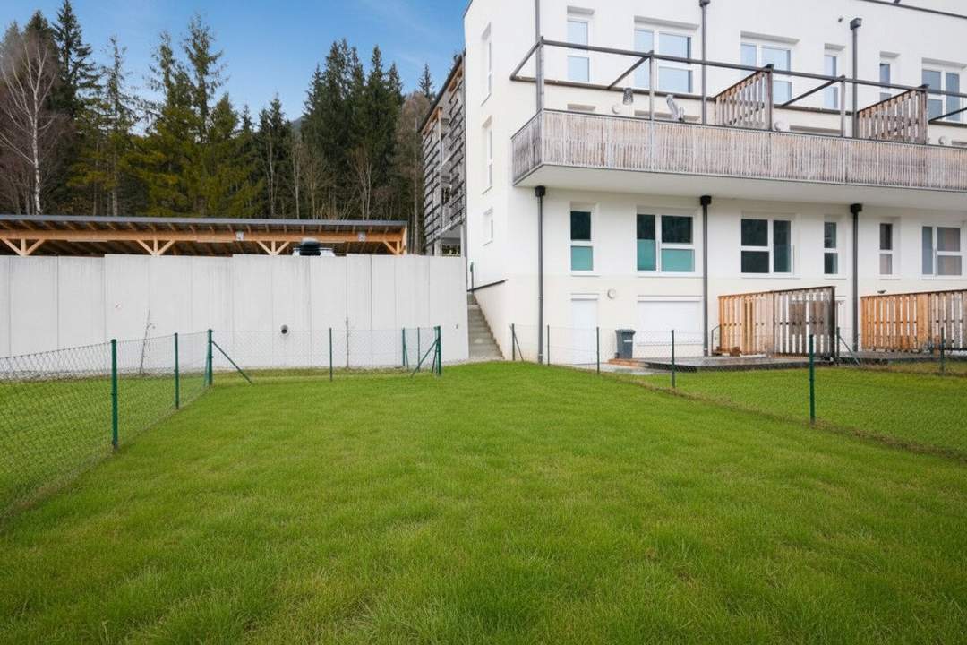 WOHNEN WO ANDERE URLAUB MACHEN! 2-ZIMMER-WOHNUNG MIT GROSSEM GARTEN UND PKW-STELLPLATZ! ERSTBEZUG!